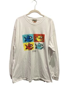 Pirana Joe Men’s Vintage Print Design 
Longsleeve T Shirt